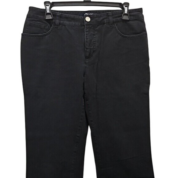 Chaps Mid Rise Straight Leg Pant Size 8 Women's Black Casual Preppy Pockets - Picture 3 of 9